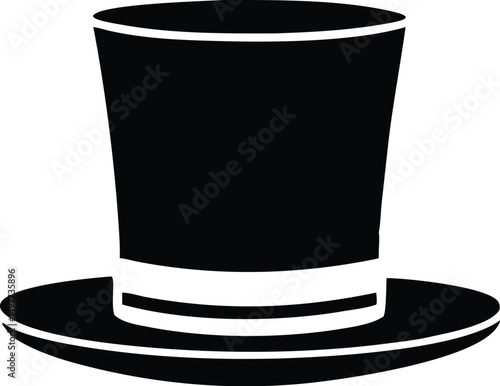 The solid black top hat with white accent looks very elegant with transparent background