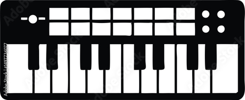 Musical creativity emerges as a black keyboard rests against a transparent backdrop
