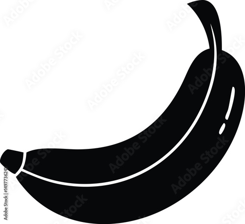 A black banana illustration appears strikingly on a white transparent background