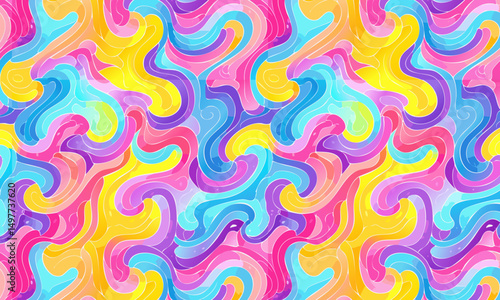 Radiant Abstract Swirls and Curves Pattern