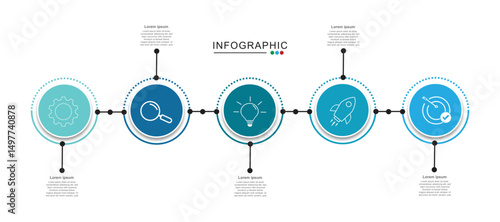 vector illustration design template whit 5 option or steps.