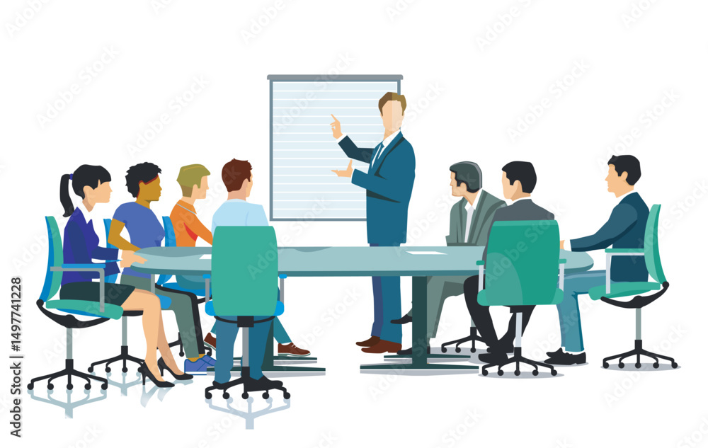 custom made wallpaper toronto digitalGruppen von Geschäftsleuten im einem Lehrgang und Weiterbildung, Illustration isoliert