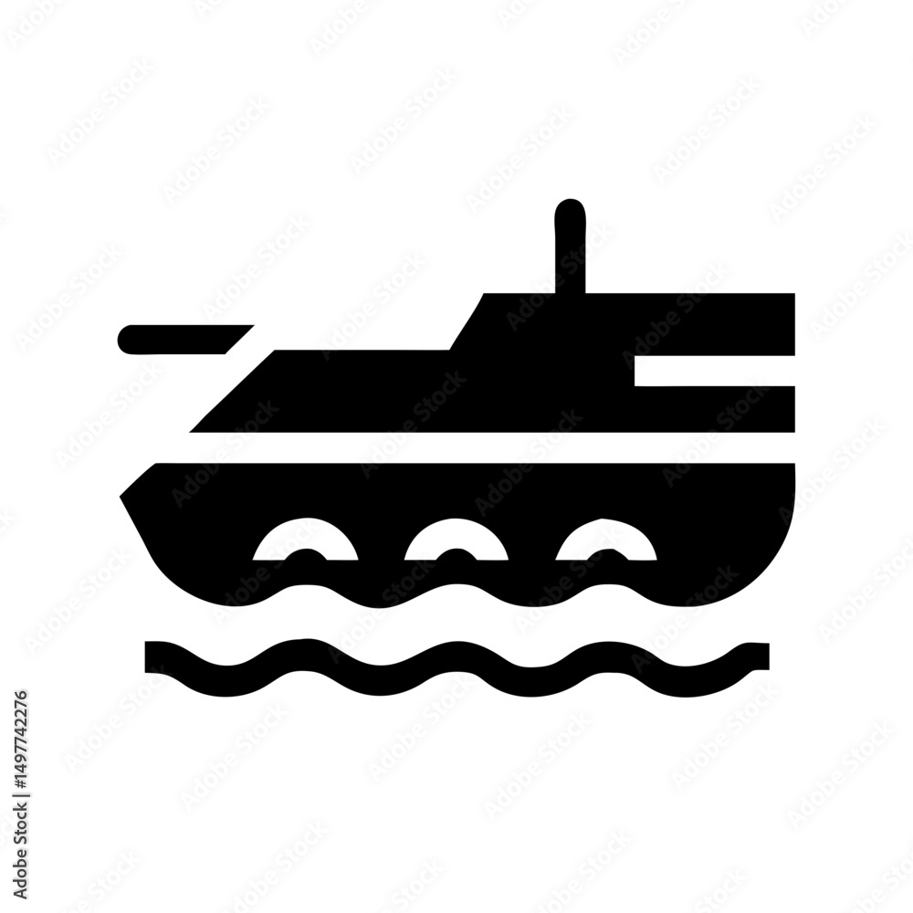 Amphibious Assault Vehicle Icon, black and white, for military websites Amphibious Assault Vehicle Icon, black and white, for military websites