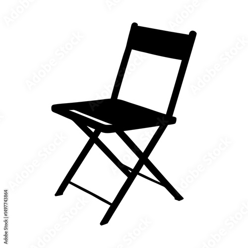 Silhouette of a folding chair on a white background