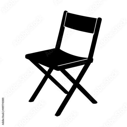 Illustration of a simple black folding chair object