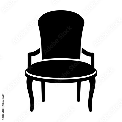 Illustration of a classic upholstered arm chair icon