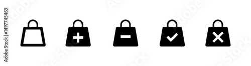 shopping bag vector icon on black colour