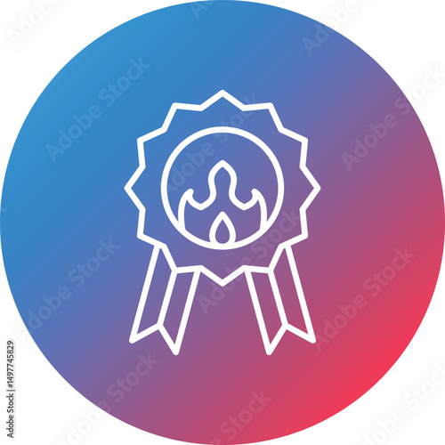 Emblem Line Gradient Circle Background Icon