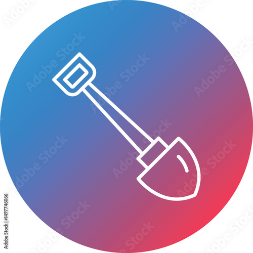 Shovel Line Gradient Circle Background Icon