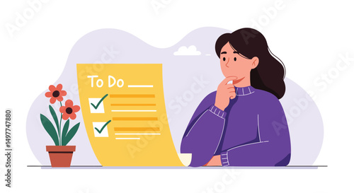 Woman Holding a To-Do List