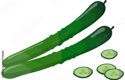 cucumber on white background