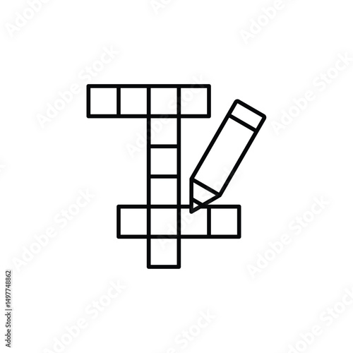 crossword icon vector symbol illustration logo