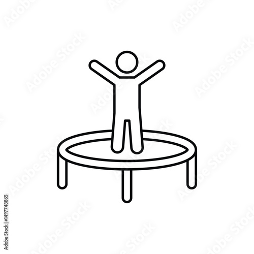 Jumping trampoline icon vector Symbol illustration logo