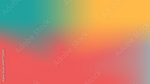 Vibrant Ombre Gradient Background with Blended Teal Yellow and Red Hues