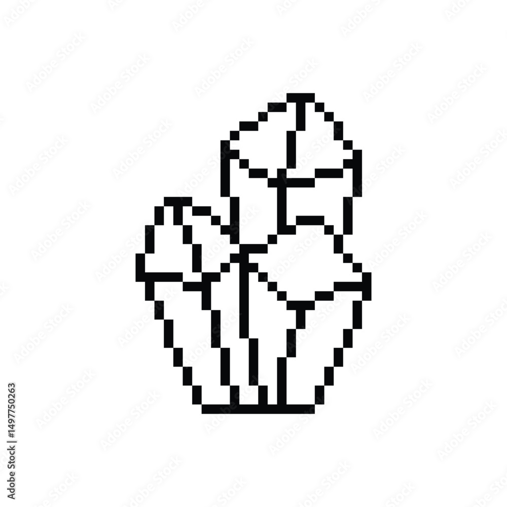 Obraz premium pixel crystal icon vector pixel art quartz for 8 bit game