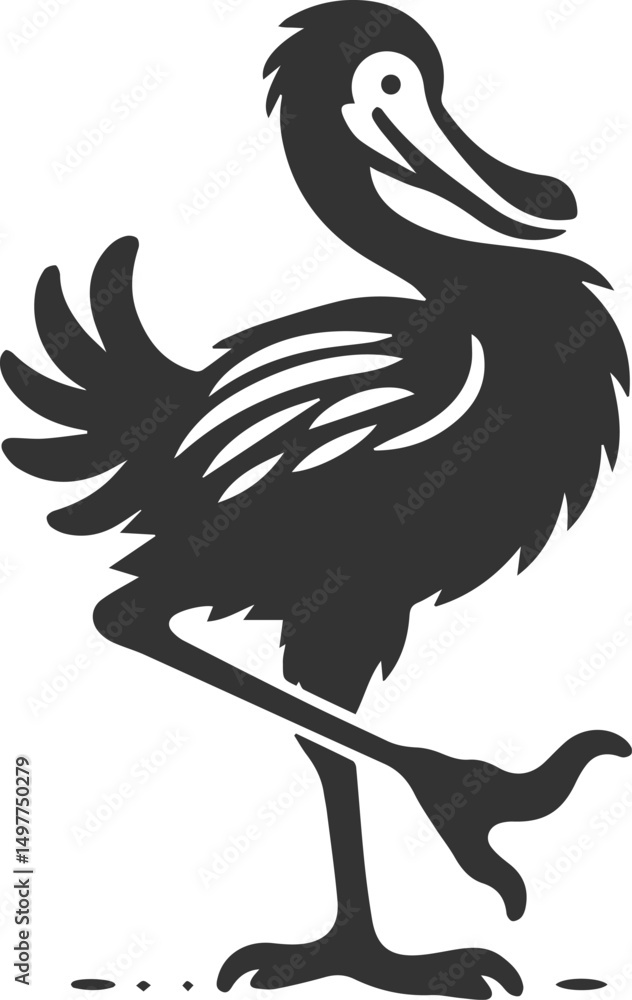 Obraz premium Vector drawing of a dodo bird silhouette black