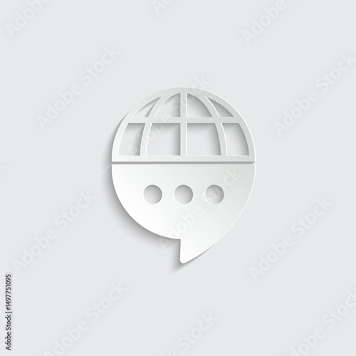 chat icon speech bubble world globe icon vector Symbol illustration logo