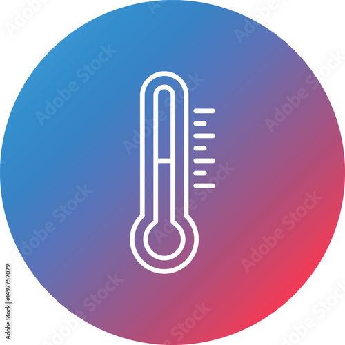 Thermometer Line Gradient Circle Background Icon