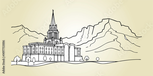 Foto Minimal Mesa Cityscape Featuring Superstition Mountains