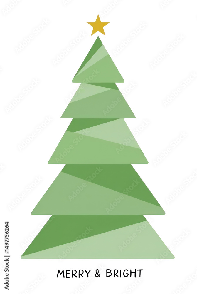 Geometric Christmas Tree with Overlapping Shapes and Holiday Accents Geometric Christmas Tree with Overlapping Shapes and Holiday Accents
