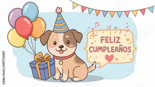 Cute Dog Birthday Greeting Card