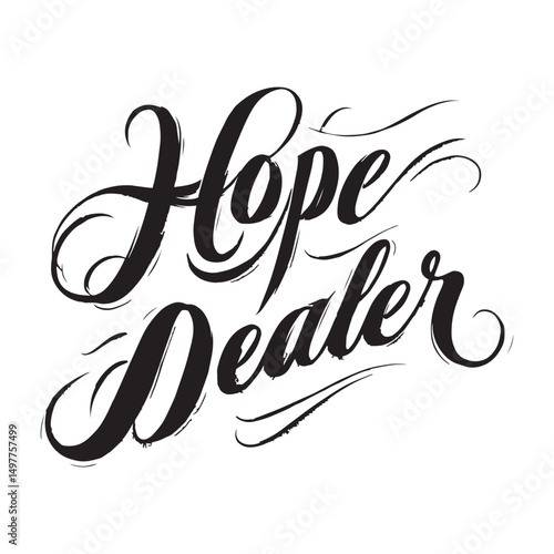 Stylish calligraphy text logo Hope Dealer