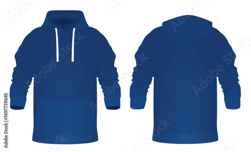 Blue  male hoodie. vector illustration