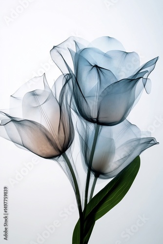 Wallpaper Mural Three translucent tulips, delicate petals, soft lighting, ethereal beauty Torontodigital.ca