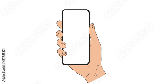 Hand Holding Smartphone with Blank Screen