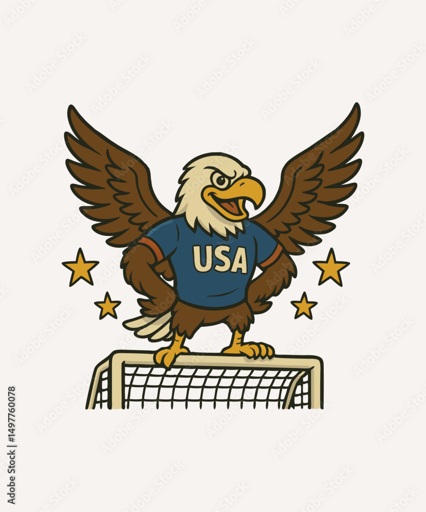 Obraz premium USA Eagle Soccer Mascot