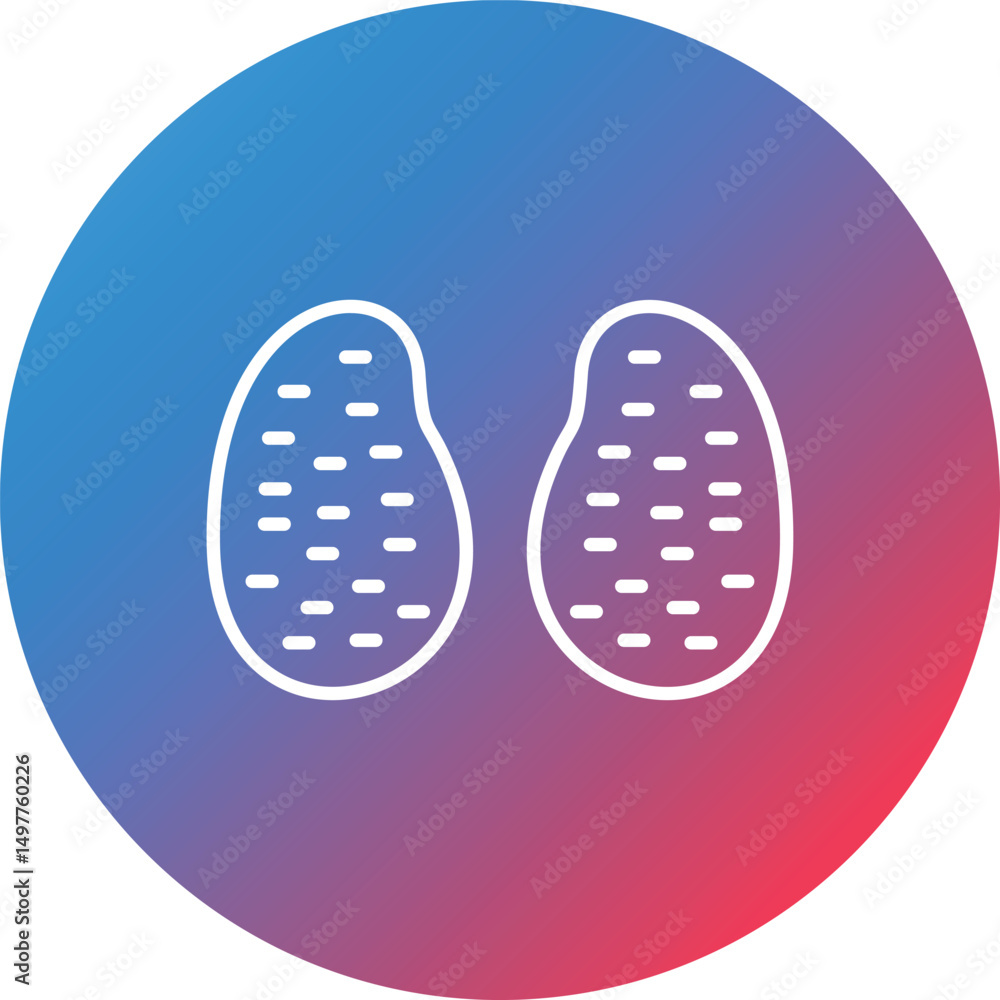 Fototapeta premium Potatoes Line Gradient Circle Background Icon