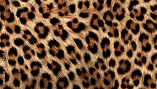 Fototapeta na wymiar Close-up view of a leopard's fur showcasing beautiful patterns and textures. Ideal for wildlife enthusiasts and nature photography lovers.