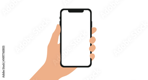 Hand Holding Smartphone with Blank Screen