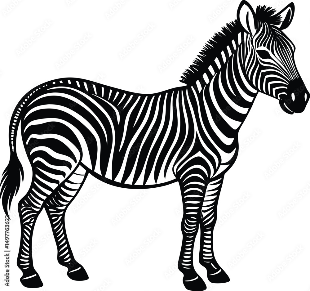 Fototapeta premium zebra isolated on white background