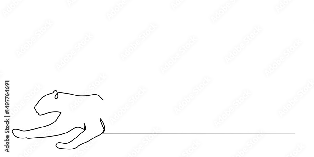 continuous single line art without a break of a tiger icon running with a long line
continuous single line art without a break of a tiger icon running with a long line