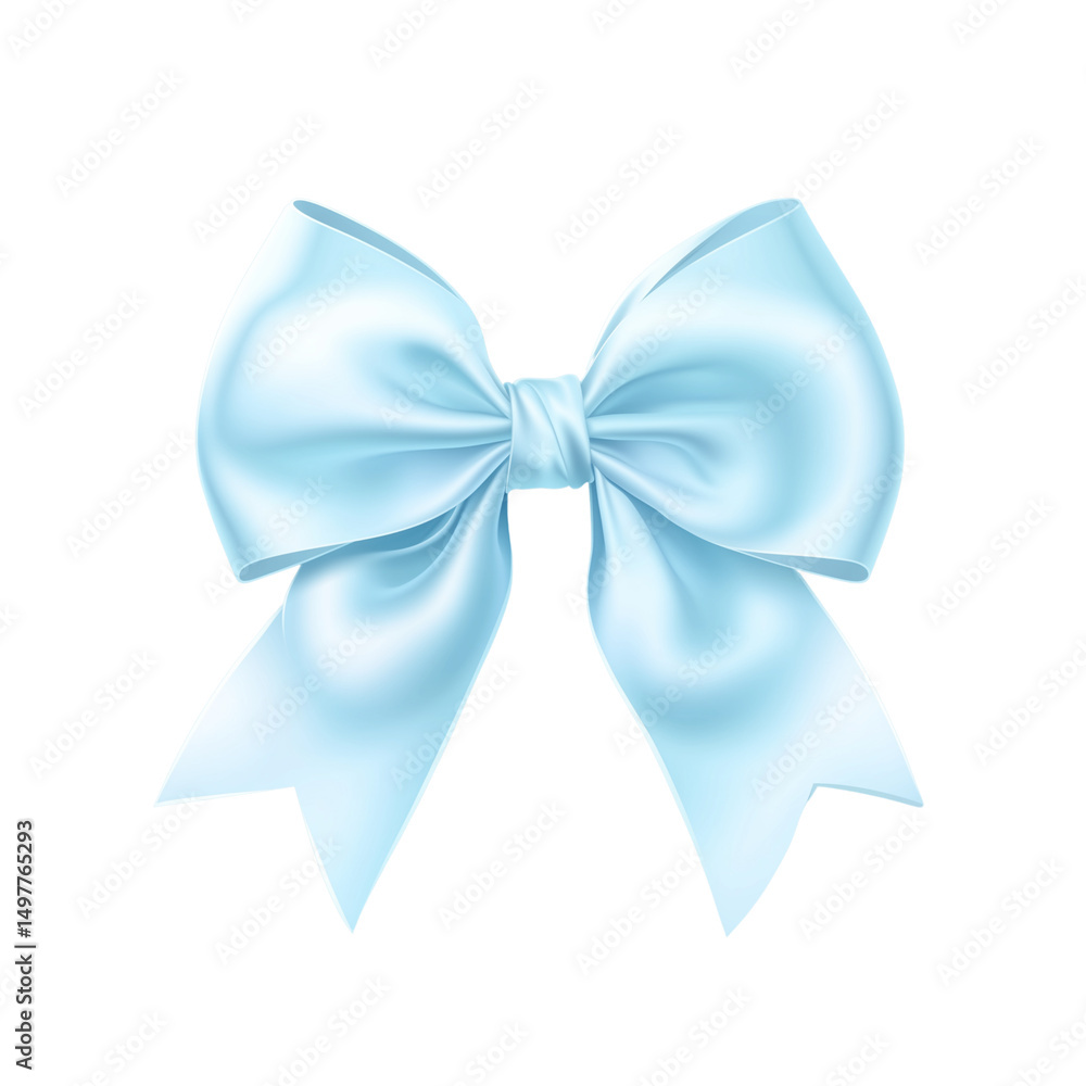 Naklejka premium blue bow on white background