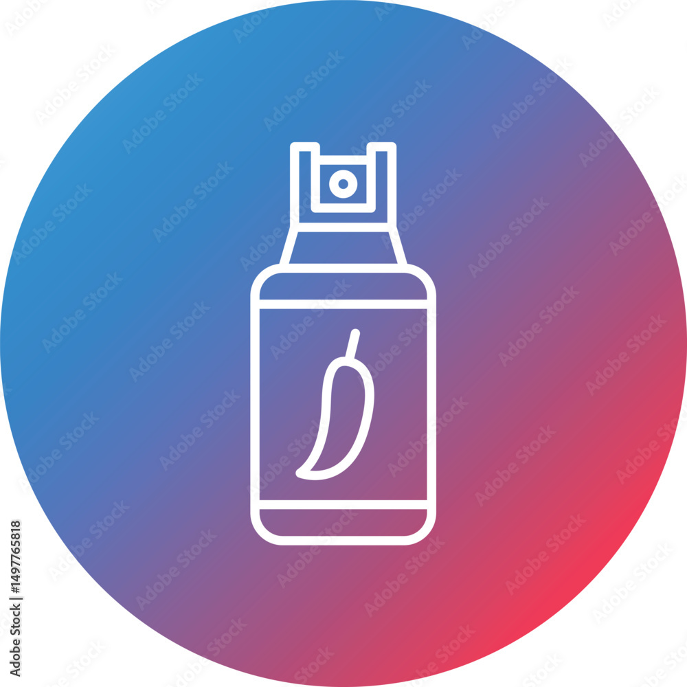 Pepper Spray Line Gradient Circle Background Icon Pepper Spray Line Gradient Circle Background Icon