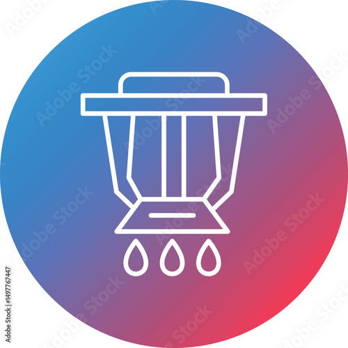 Sprinkler Line Gradient Circle Background Icon