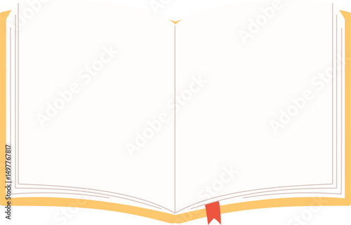 blank open notebook with binder illustration