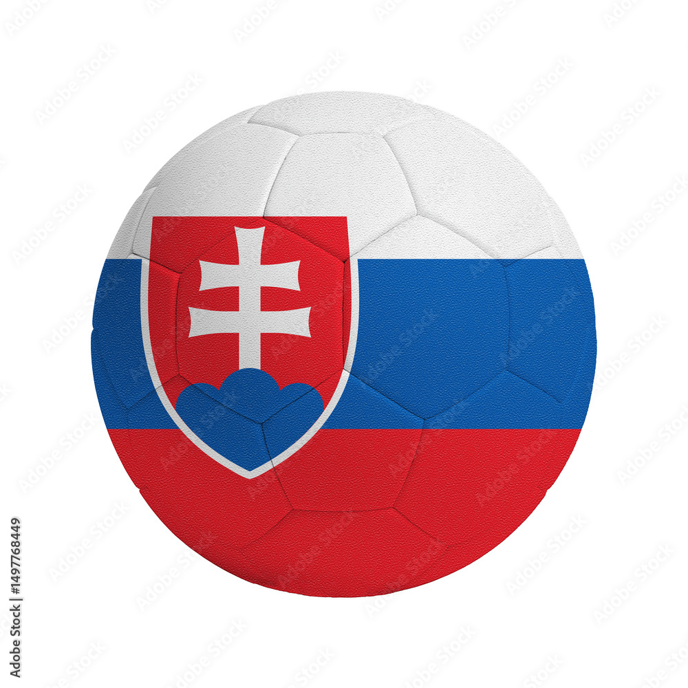 Obraz premium Soccer ball with flag of Slovakia
