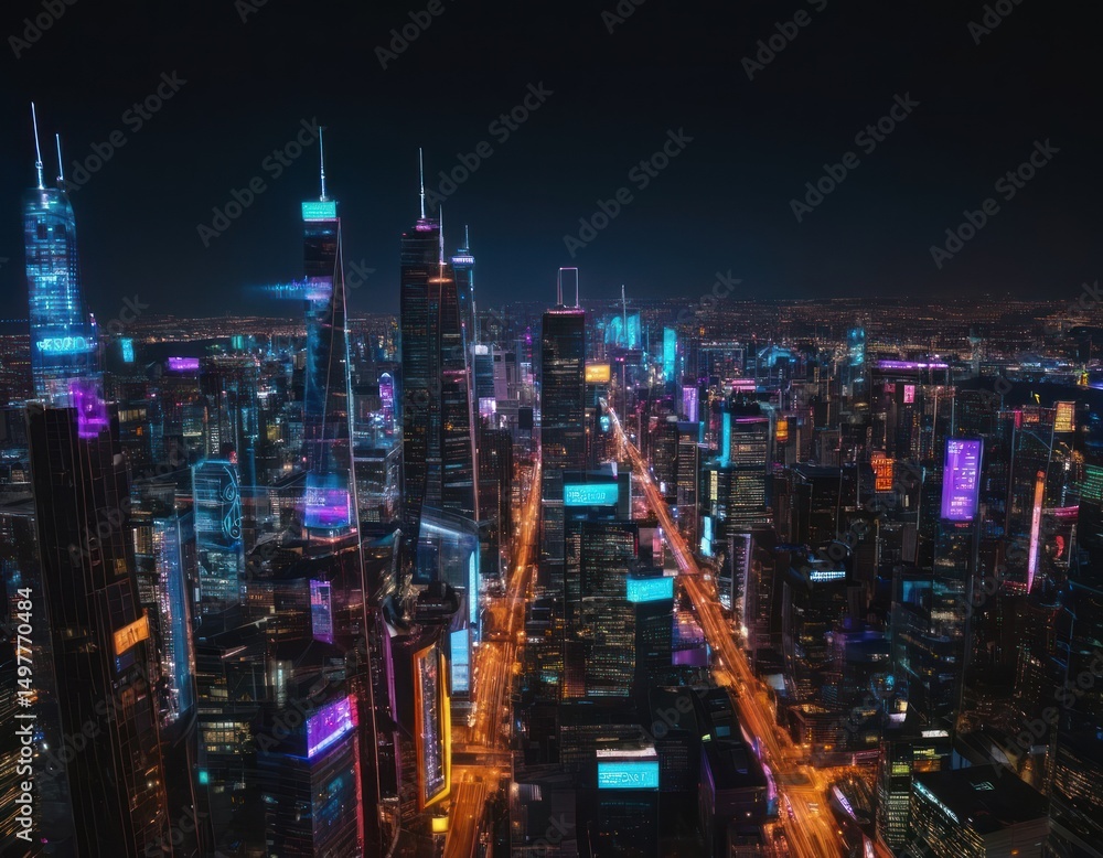 Obraz premium Neon Metropolis