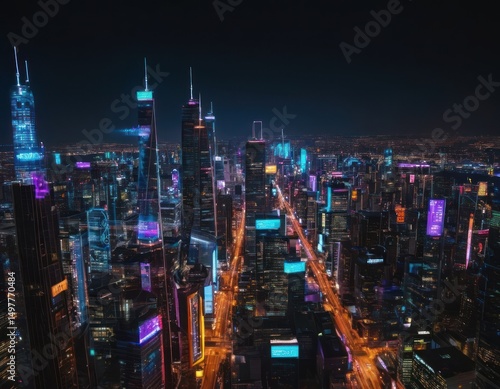 Wallpaper Mural Neon Metropolis Torontodigital.ca