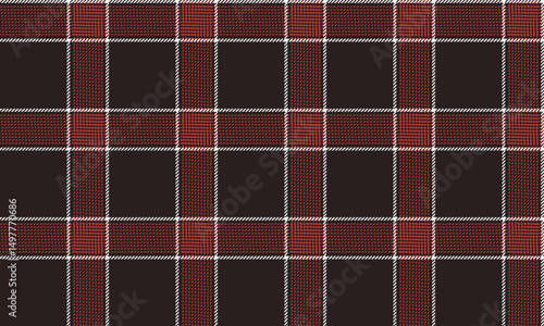 Seamless plaid pattern, brown, red, white, suitable for textile and clothing design such as skirts, pants, adding a unique identity that catches everyone's eyes, vector illustration.