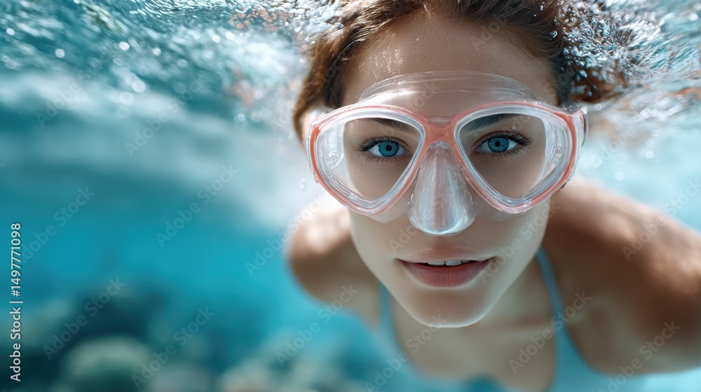 Naklejka premium Exciting Underwater Adventure with Snorkeling and Diving