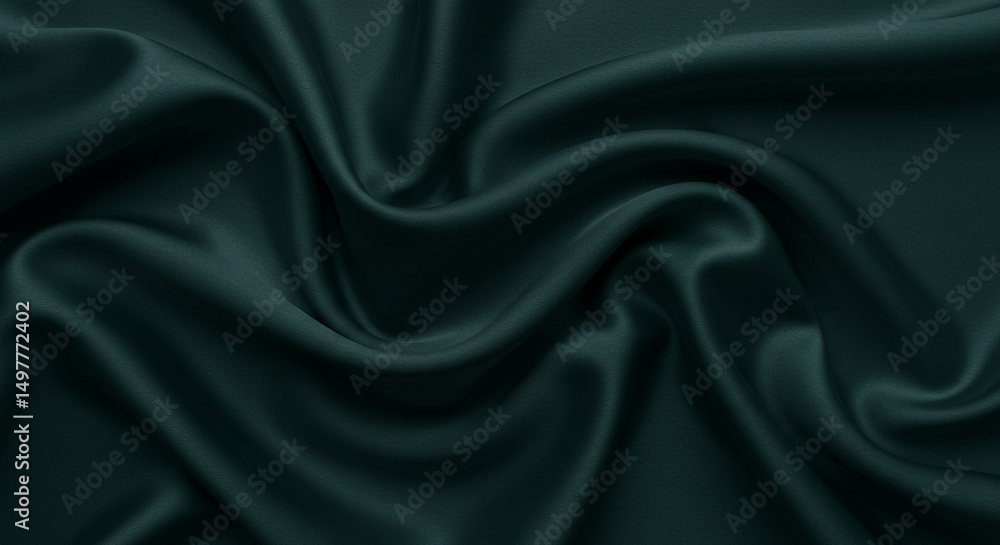 Obraz premium Emerald green silk satin background.