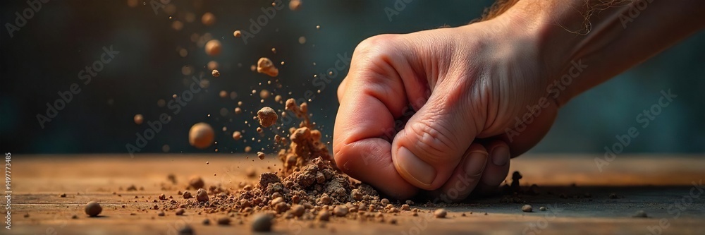 Close-up of a fist impacting a wooden surface, symbolizing the destructive force of domestic conflict and the need for intervention , broken, trauma, struggle Close-up of a fist impacting a wooden surface, symbolizing the destructive force of domestic conflict and the need for intervention , broken, trauma, struggle