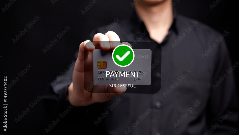 People holding credit cards to scan to pay for products People holding credit cards to scan to pay for products