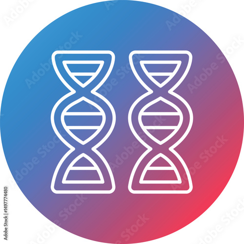 DNA Line Gradient Circle Background Icon