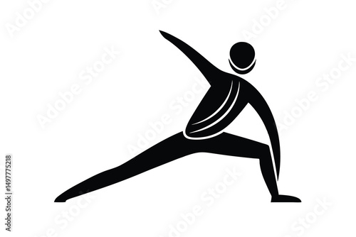 Yoga silhouette person stretching fitness exercise wellness