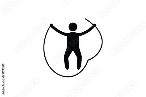 Silhouette of a person jumping rope fitness exercise workout